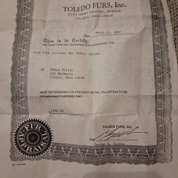 Rosetti Pink Rabbit Fur Coat - Picture 8 of 8